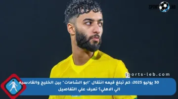 30 يوليو 2025: كم تبلغ قيمة انتقال “أبو الشامات” بين الخليج والقادسية إلى الأهلي؟ تعرف على التفاصيل